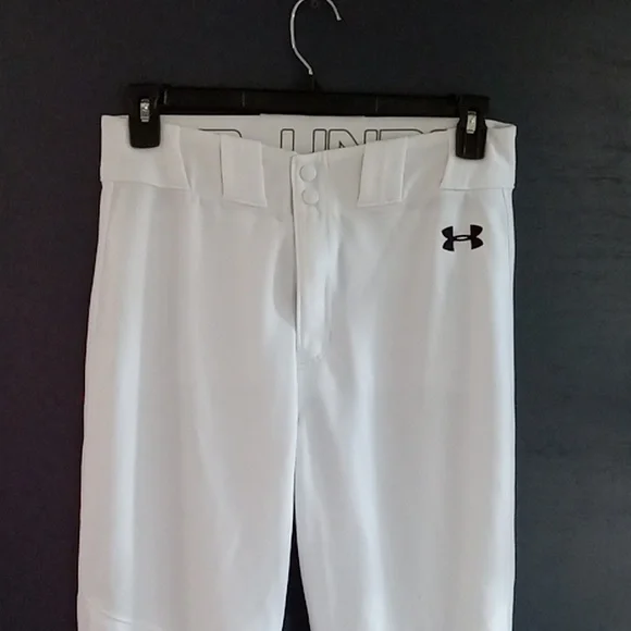 GUC Under Armour athletic pants white double snap size medium - Picture 2 of 7